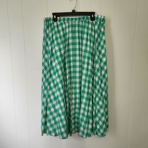 A new day green gingham pleated skirt